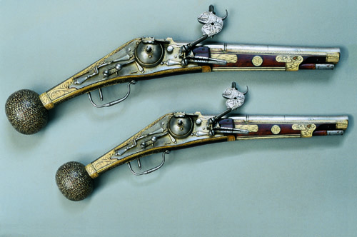 Collection of antique hunting weapons