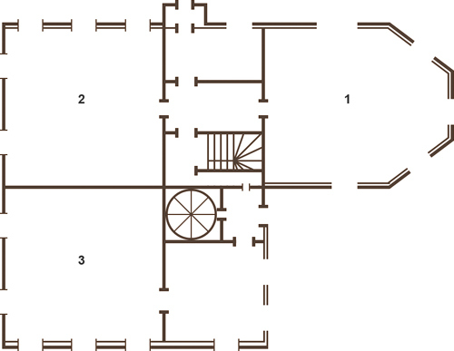 Plan of the first floor of Priory Palace